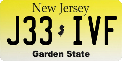 NJ license plate J33IVF