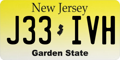 NJ license plate J33IVH