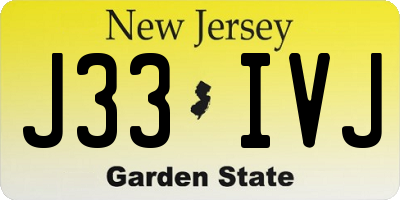 NJ license plate J33IVJ