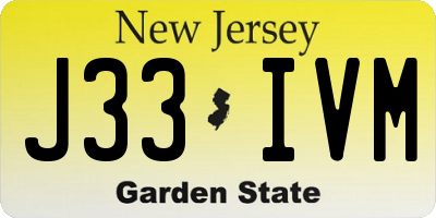 NJ license plate J33IVM
