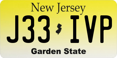 NJ license plate J33IVP