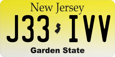 NJ license plate J33IVV
