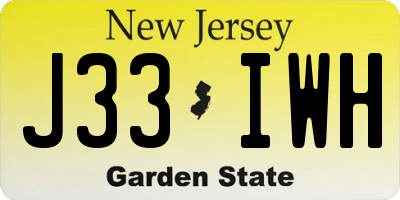 NJ license plate J33IWH