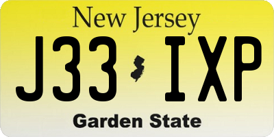 NJ license plate J33IXP
