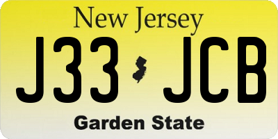 NJ license plate J33JCB