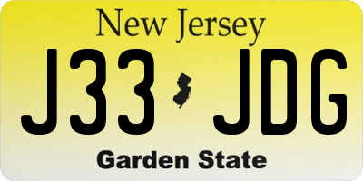 NJ license plate J33JDG