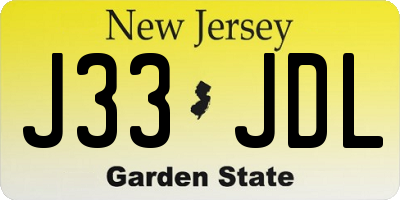 NJ license plate J33JDL