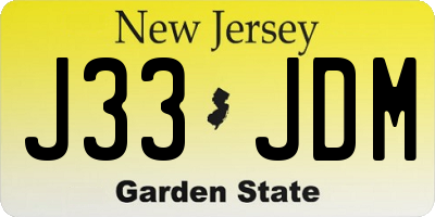 NJ license plate J33JDM
