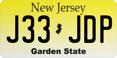 NJ license plate J33JDP