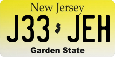NJ license plate J33JEH