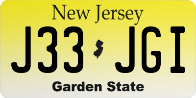 NJ license plate J33JGI