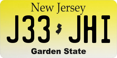 NJ license plate J33JHI