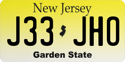 NJ license plate J33JHO