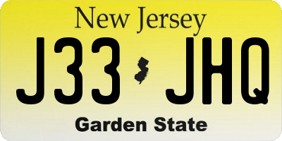 NJ license plate J33JHQ