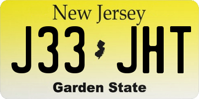 NJ license plate J33JHT