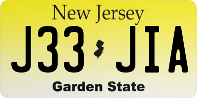 NJ license plate J33JIA