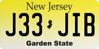 NJ license plate J33JIB