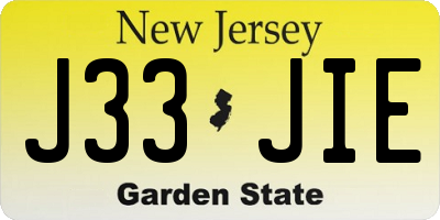 NJ license plate J33JIE