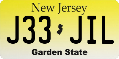 NJ license plate J33JIL