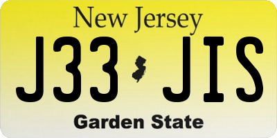 NJ license plate J33JIS