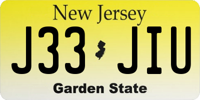 NJ license plate J33JIU