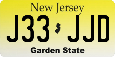 NJ license plate J33JJD