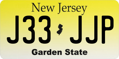 NJ license plate J33JJP