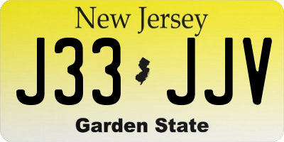 NJ license plate J33JJV