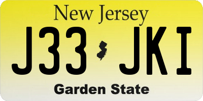 NJ license plate J33JKI
