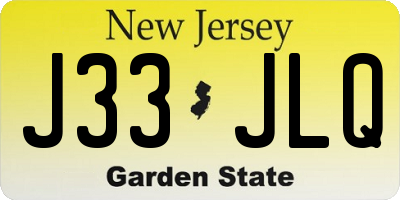 NJ license plate J33JLQ
