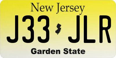NJ license plate J33JLR