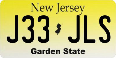 NJ license plate J33JLS