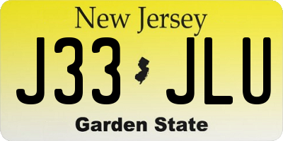 NJ license plate J33JLU