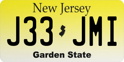 NJ license plate J33JMI