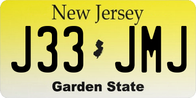 NJ license plate J33JMJ