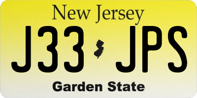 NJ license plate J33JPS