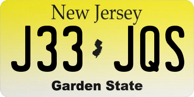 NJ license plate J33JQS
