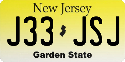 NJ license plate J33JSJ