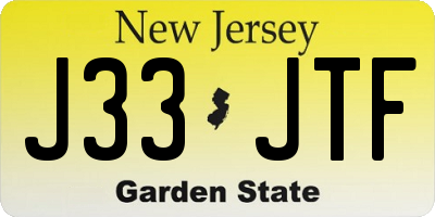 NJ license plate J33JTF
