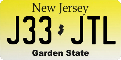 NJ license plate J33JTL