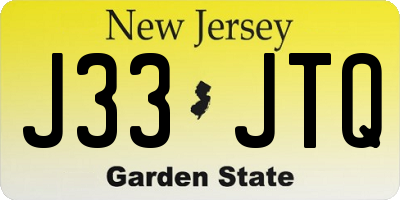NJ license plate J33JTQ