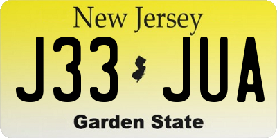 NJ license plate J33JUA