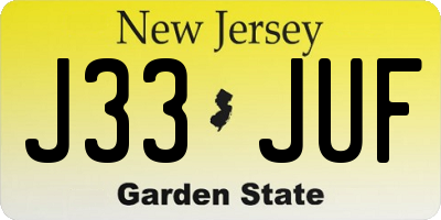 NJ license plate J33JUF