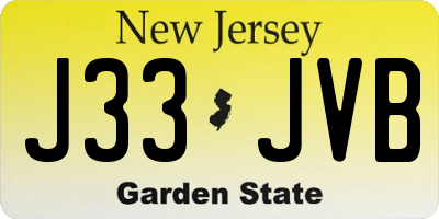 NJ license plate J33JVB