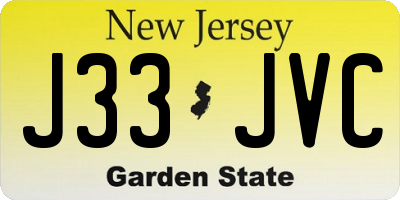 NJ license plate J33JVC