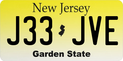 NJ license plate J33JVE