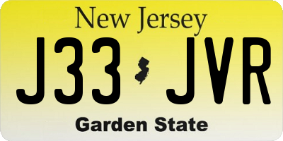 NJ license plate J33JVR