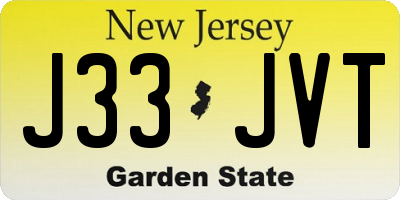 NJ license plate J33JVT