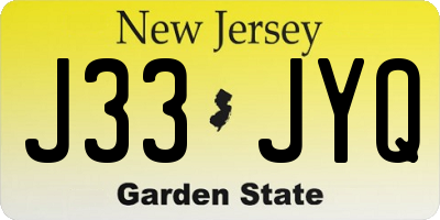 NJ license plate J33JYQ
