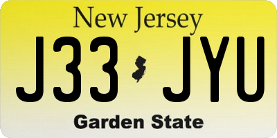 NJ license plate J33JYU